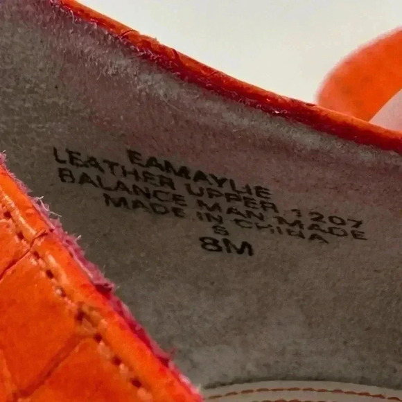 Enzo Angiolini heels sz 8 orange leather snakeskin embossed vintage y2k bright - Picture 12 of 13